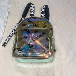 Pink clear yellowish back pack